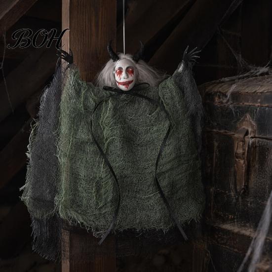 Halloween Party Atmosphäre Requisiten Hängende Geister Dekoration, Gruselig Unheimliches Gaze Horror Spukhaus für Haus, Außen Innen Dekor Zerlumpt