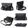 Whatna Antik-Stil Gebrämtes Natürliches Rindsleder Umhängetasche für Herren, Messenger Bag, Passt für Großes A4-Format iPad (10.5cm), Horizontaler Stil, Echt
