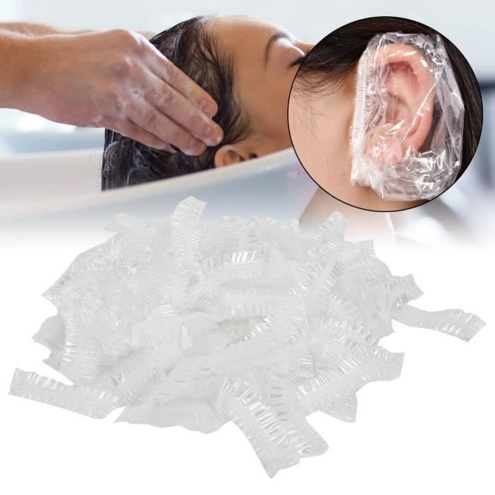 Couvre-oreilles pour douche Compact Couvre-oreilles de douche Protecteur d'oreille jetable 100PCS Élastique léger pour l'oreille