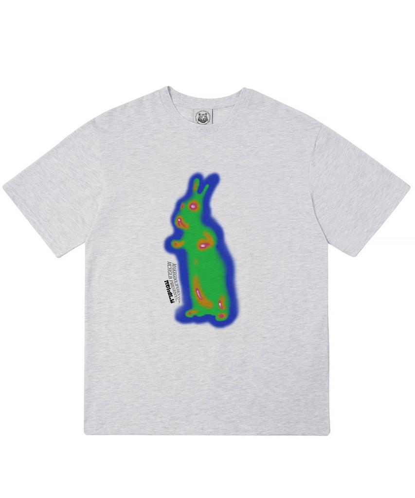 MATCHGLOBE Laser Rabbit Oversized Tee (Light Grey)