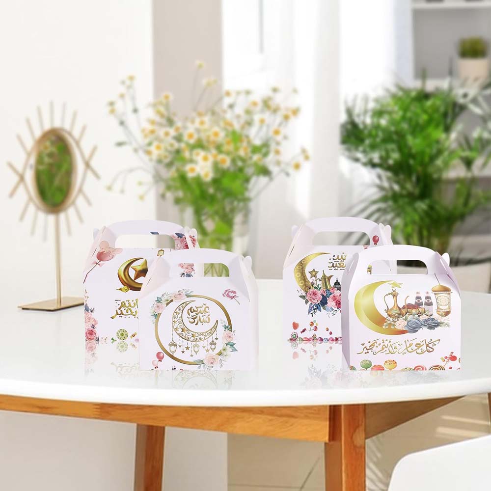 12 buc. Cutii cadou Eid Mubarak Cutie cu bomboane Mubarak Cutii Ramadan Eid Mubarak Pungi cadou Ramadan Cutii cadou cu dulciuri Pungi cadou Ramadan musulman islamic