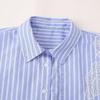 Fashion Style 2024 Spring New Arrival Women's Clothing Embroider Flower Decoration Stripes Shirt 2276566 044