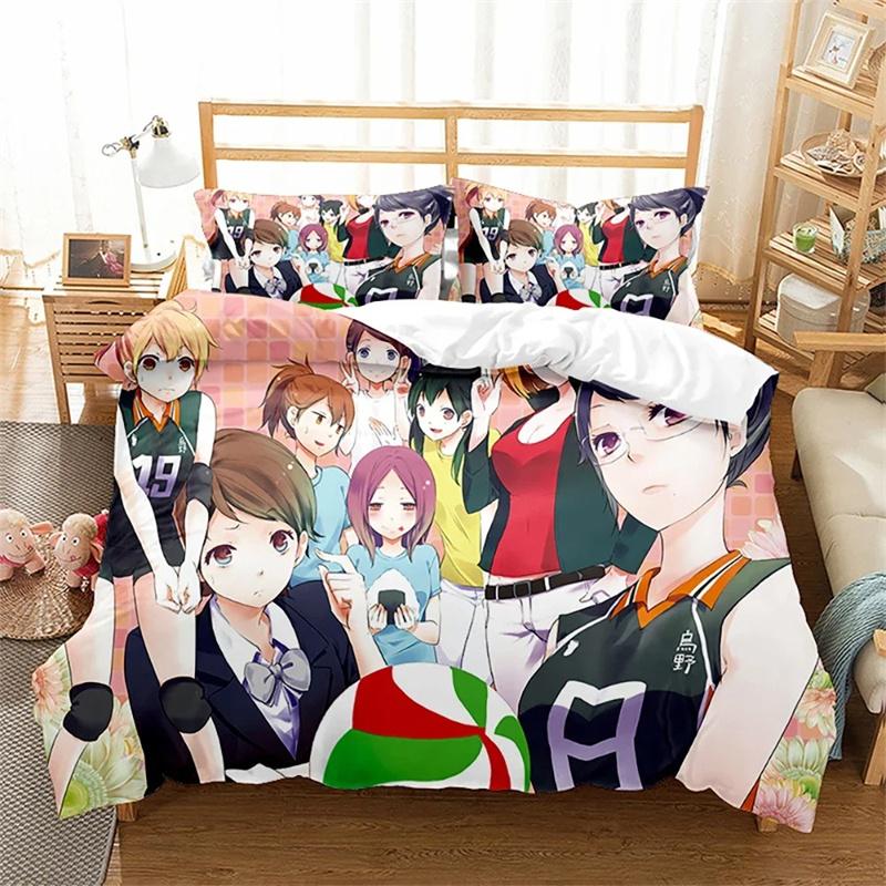 Haikyuu Volleyball Bedding Set Twin Full Queen King 3D Print Duvet Cover Bed Set for Adult Bedroom