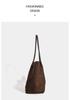 Borsa Tote Retro in Camoscio e Velluto da Donna: Di alta gamma, ad alta capacità per lavoro e tragitto