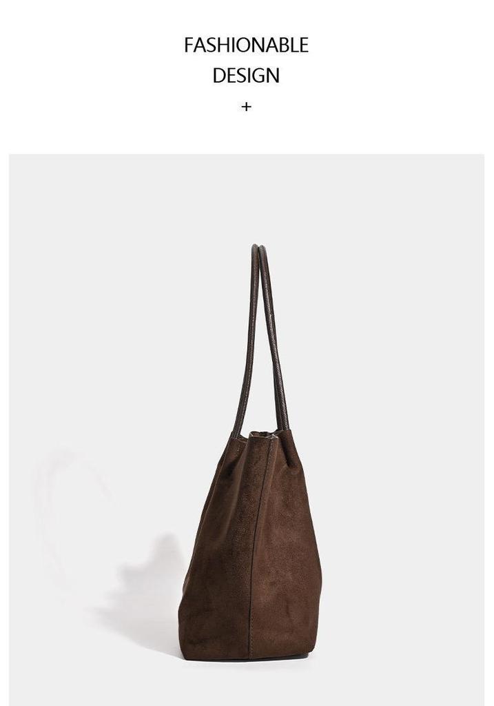 Borsa Tote Retro in Camoscio e Velluto da Donna: Di alta gamma, ad alta capacità per lavoro e tragitto
