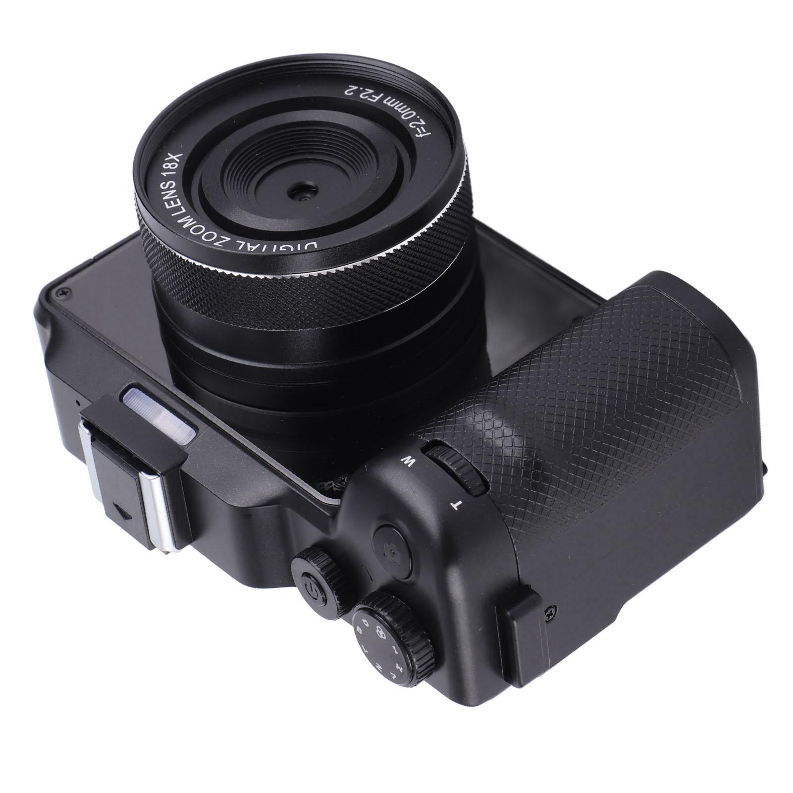 

Цифрова камера Wi-Fi з подвійним об єктивом, передня/задня, 4K 64 МП, портативна, стабілізація зображення, розпізнавання облич, 3-дюймовий екран