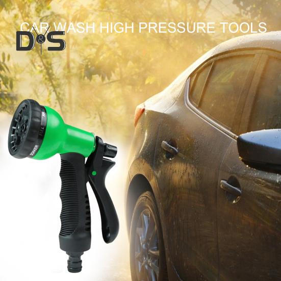 Tryska pro zahradní hadici Tryska pro rozprašování vody s 8 nastavitelnými zavlažovacími vzory Protiskluzová rukojeť Vysokotlaká hadicová tryska pro zavlažování rostlin trávníku