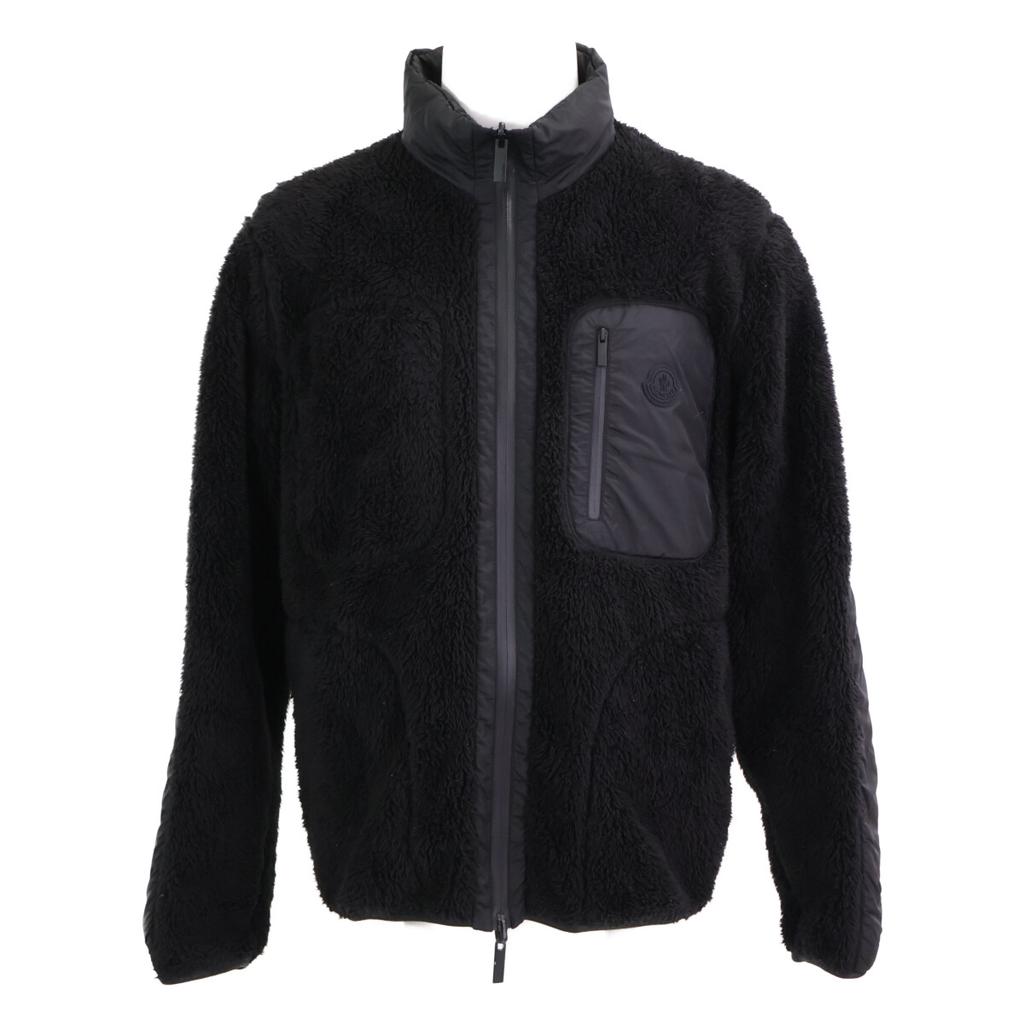 MONCLER ZIP UP CARDIGAN Reversible Boa x Fleece Zip-Up Jacket M blackUsed