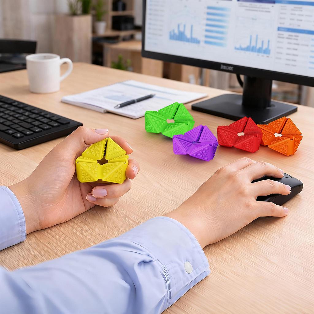 Fidget Cube with Texture Sensory Flip, Stress Relief Toy, Silent Desk Toy for Anxiety, Adults and Kids