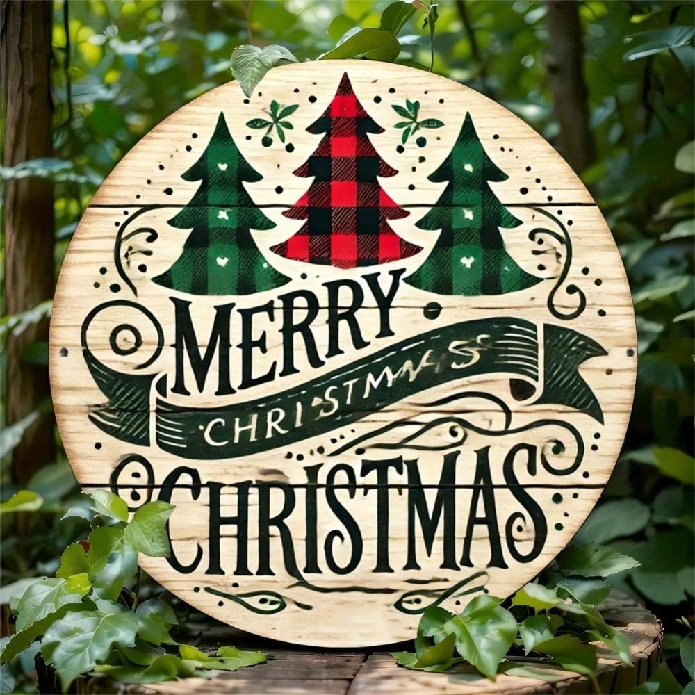 Vintage Metal Wall Art Christmas Tree Sign Home Decor Gift