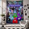 Wall Hanging Tapestry With Custom Name & Text, Gorilla Tag Cartoon Decorative Tapestry For Bedroom