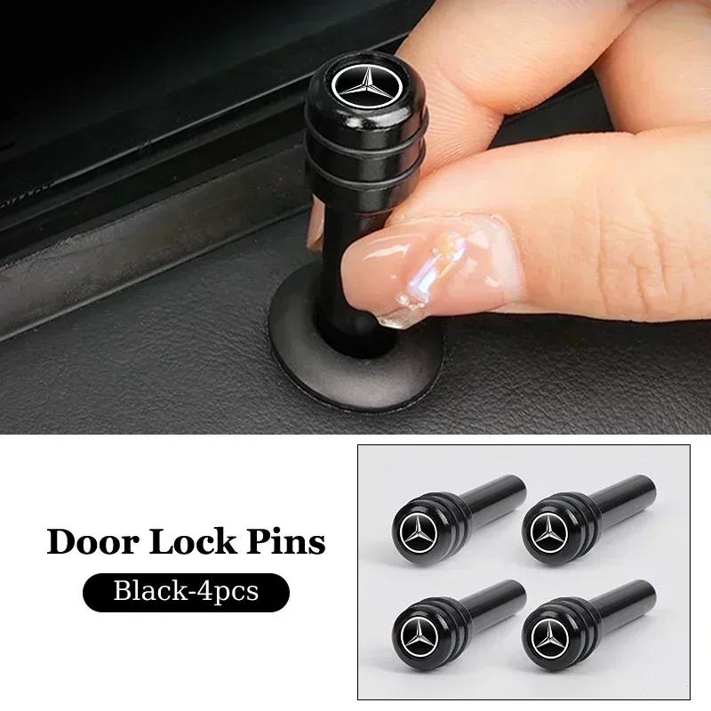 mzfk2 mzfk1 Car Security Door Pin Lock Alloy Door Lock Knod Cover For Mercedes Benz AMG A C E Class W201 W210 W108 W204 W205 W203 W211 W124