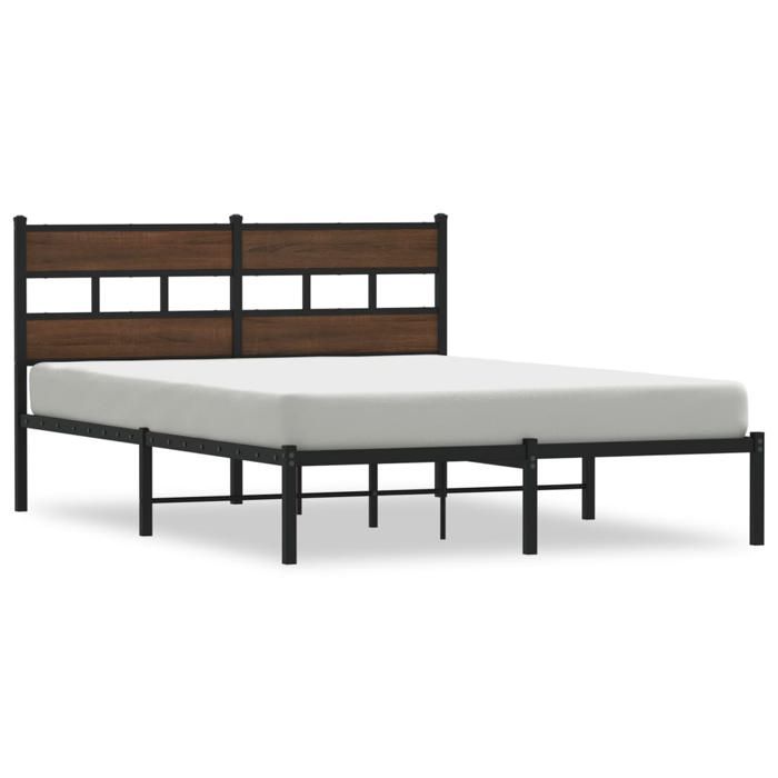 VidaXL Cadre de lit sans matelas avec tête de lit 140x200 cm, lit double, meuble de chambre à coucher, lit d'appoint, lit, 4017152