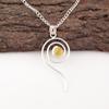 Yellow Cat's Eye Gemstone 925 Sterling Silver Jewelry Handcrafted Round Pendant PP-42-45