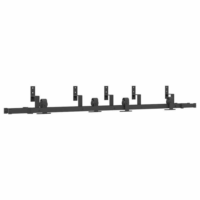 VidaXL Sliding Door Hardware Kit 200 Cm Steel Black, Sliding Door Hardware, Door Rail of 3295730