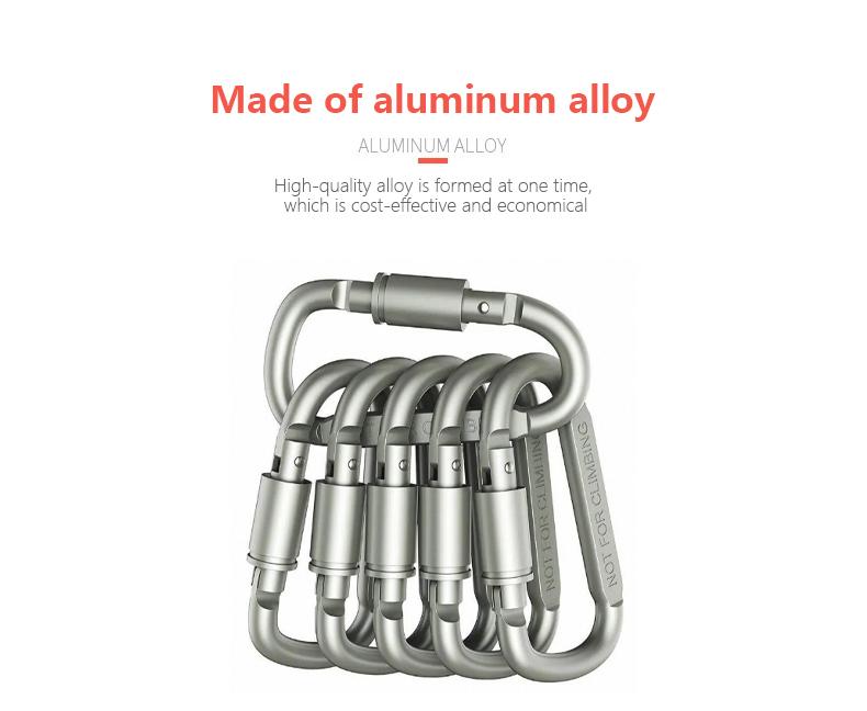 6PCS Karabiner Set Für Schlüssel Camping Überleben EDC Outdoor Keychain Clip Legierung Aluminium Taktische Caribiner Haken Karabiner