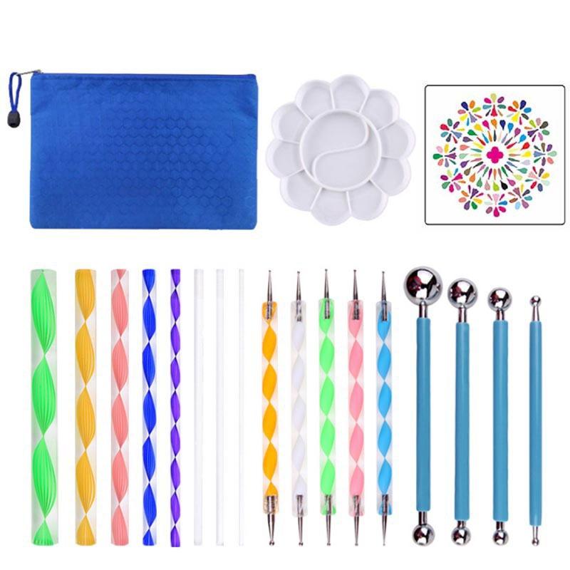 Mandala Dotting Tools Painting Stencils Handwork Drawing Stylus DIY Stone Embossing Starter Drawing Stylus Pens Art Kit Tools