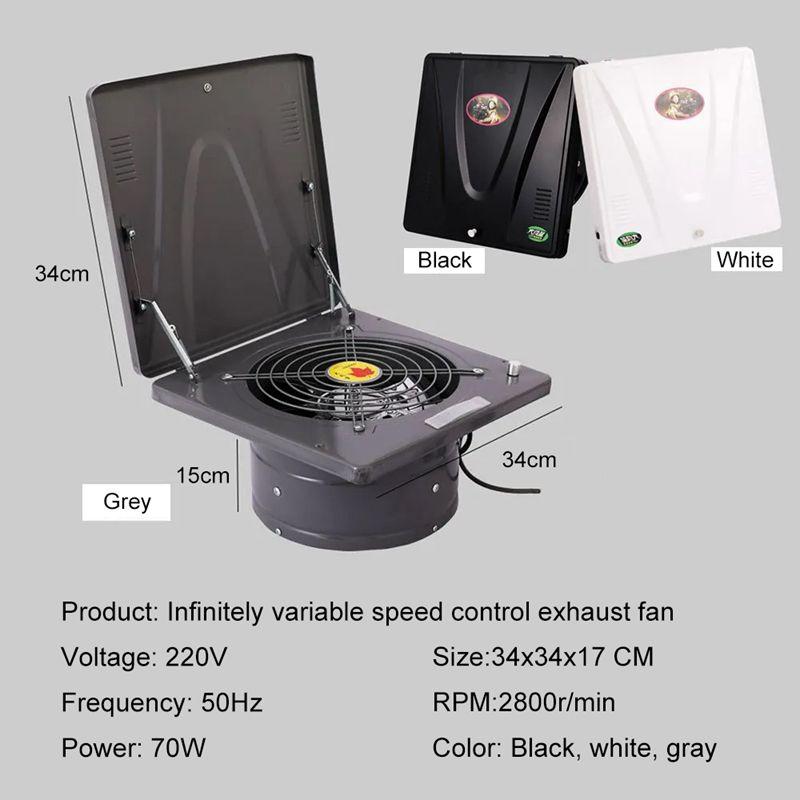 10 Zoll Wandmontierter Abluftventilator Klappdeckel Leistungsstarke Dunstabzugshaube Rauchabzug Luftabsauger für Küche und Grill 220V