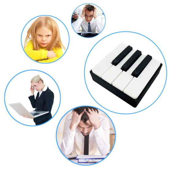 Klaviertastatur Clicker Fidget Spielzeug, 3D-gedruckter Schreibtisch-Stressabbauer, Niedliche musikalische Figur für Büroschreibtisch-Dekoration, Angstlösendes Geschenk