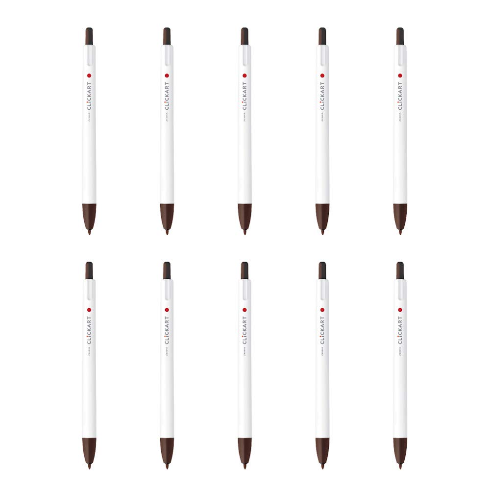 Zebra Clickart Dark 10 Water-Based Pen, Brown, Pens, B-WYSS22-DE
