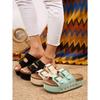 New Spring Summer Women's Plus Size Chunky Sole Birkenstock Style Rivet Metal Buckle Strap Beach Slide Sandals