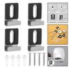 4 pezzi Clip Morsetti per Specchio in Vetro da Parete Kit di Fissaggio per Specchio in Vetro da Parete Senza Cornice Ferramenta con Viti Supporto per Specchio