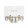 Women Fashion Two Tone Metal Multi Element Geometric Earrings Set C Shape Retro Luxury High Grade Ear Cuffs Studs Ear Jewelry