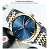 Top Brand Waterproof Quartz Double Calendar Fashion Steel Band Business Men's Wristwatch