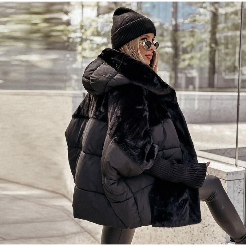 Stitching Cotton Jacket Zipper Jacket Lady Solid Color Down Cotton Winter Women Jackets Fashion Casual Style Cotton Clothes