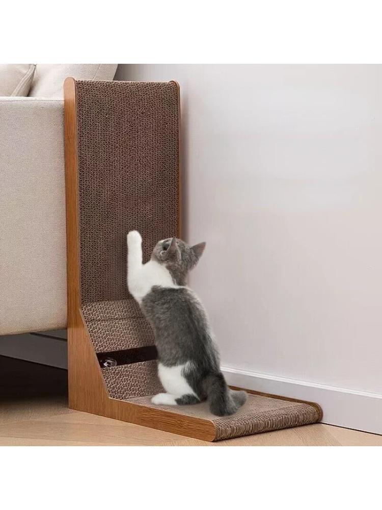 Tabla Rascadora para Gatos en Forma de L Desmontable Papel Corrugado Rascador para Gatos Duradero Juguete para Entrenamiento de Gatos para Afilar Garras Protector de Muebles