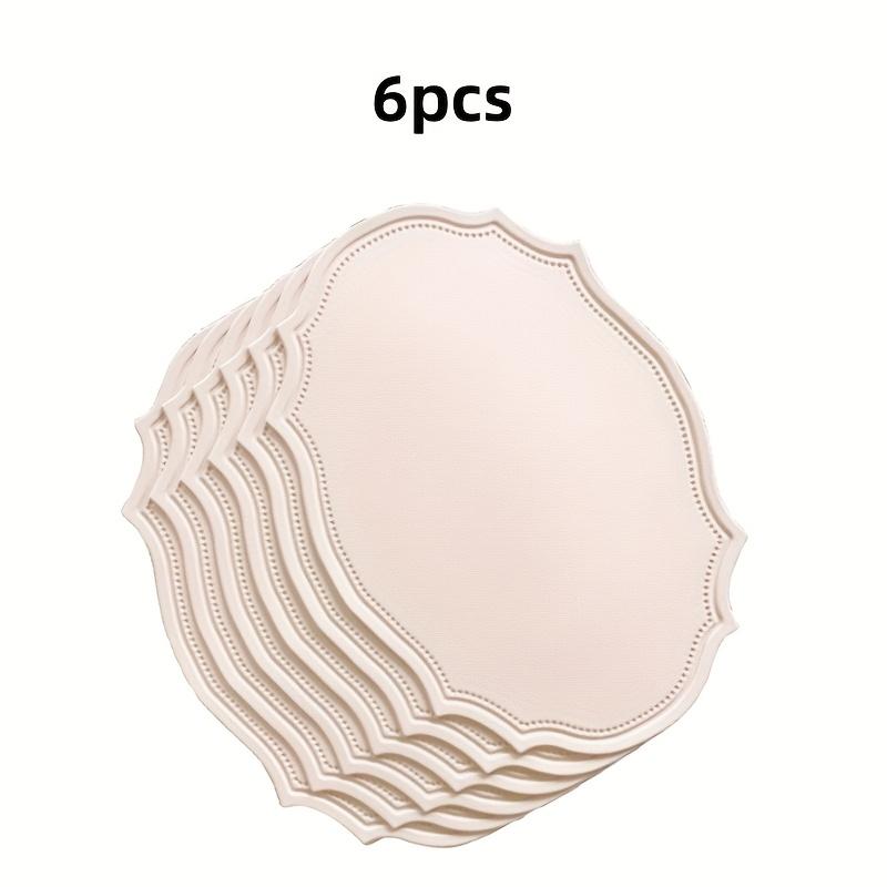 6pcs 30x43cm Oval Lace Placemats High Quality Placemats Suitable for Kitchen, Dining Room, Living Room, Holiday Parties Wedding Table Decor Gift