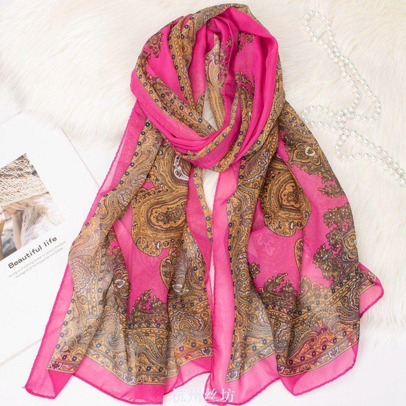 Women's Decorative Ethnic Style Retro Scarves Printed Scarves Thin Scarves Long Scarves Chiffon Scarves