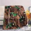 1Pc John Green Tractor Print Flannel Blanket, High Quality Comfortable for All Seasons, Home Decor, Warmth and Comfort, Perfect for Christmas Gifts