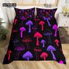 Cartoon Mushrooms Duvet Cover Kawaii Fungus Bedding Set Wild Mushroom Stuff Comforter Cover Twin King for Boys Girls Room Decor