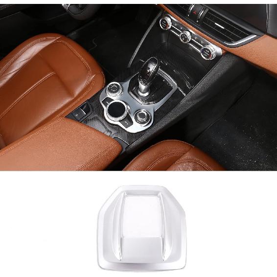 TOYCIDFG Car Gear Shift Panel Base Cover Trim Compatible with Alfa Romeo Giulia 2017-2019, Car Decoration Accessories (Carbon Fiber Pattern)