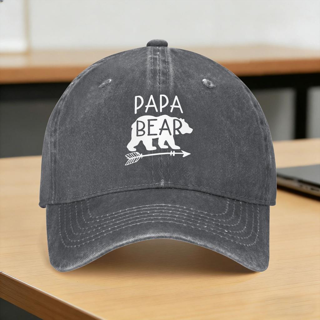 Summer Fathers Day Papa Bear Baseball Cap Sun Wholesale Custom DIY Washed Hip Hop Hats Fashion Hiking Fishing Baseball Caps