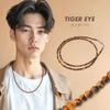 Name Accessories Necklace Choker Eye [2PIECES] pe1511-TigerEye-42 [Brand (Tiger - 42cm)]