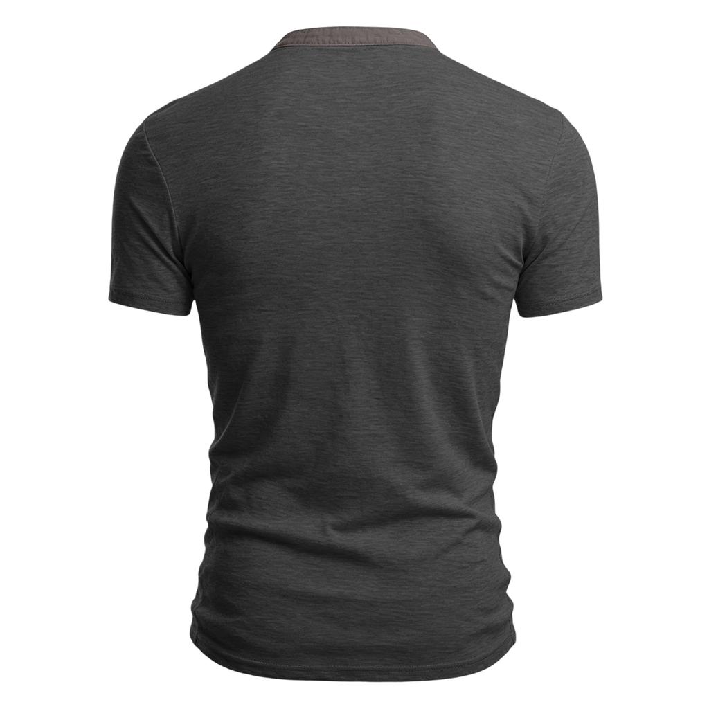 Men's Casual V Neck Button Up Short Sleeve Shirt Lightweight Soft Fabric Comfortable Fit Top for Daily Wear
