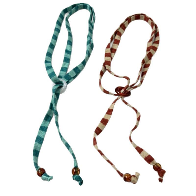 Retro Dopamine Stripe Clavicle Necklace: Unique, Trendy, Color Block Design for Women