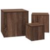 Side Tables Set of 3 Brown Oak Effect Particleboard