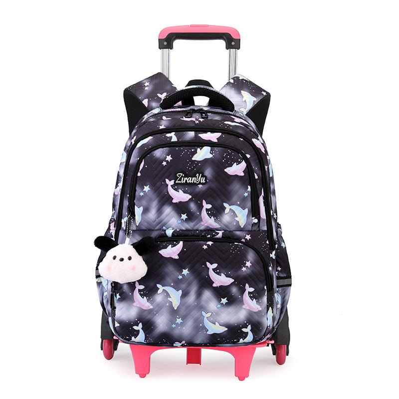 Zaino Scolastico per Bambini con Ruote Borse per Studenti per Ragazze Borsa Trolley Cartella Carina Zaino con Ruote Bambina Ragazze