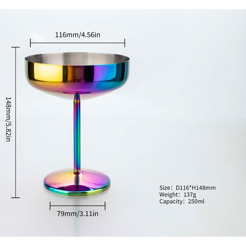 304 Stainless Steel Stemmed Wine and Cocktail Glass