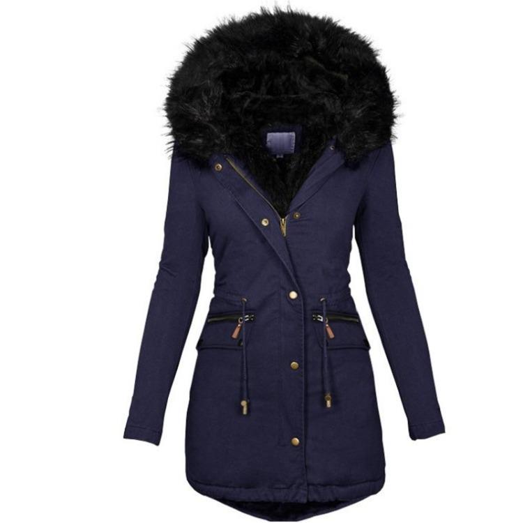 Women's Fashion Fleece Hooded Coat Lamb Wool Cotton Padded Warm Winter Coat