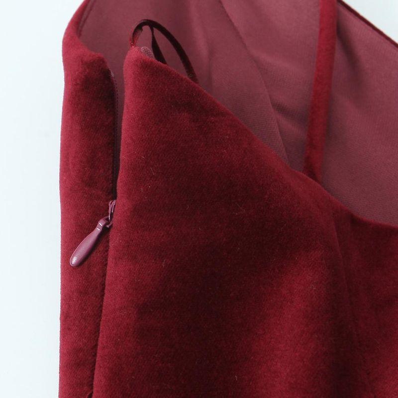 Kaslead New Arrival Women's Clothing Fashion Style Fashion Minimalist Velveteen Short Version Dress 9771150