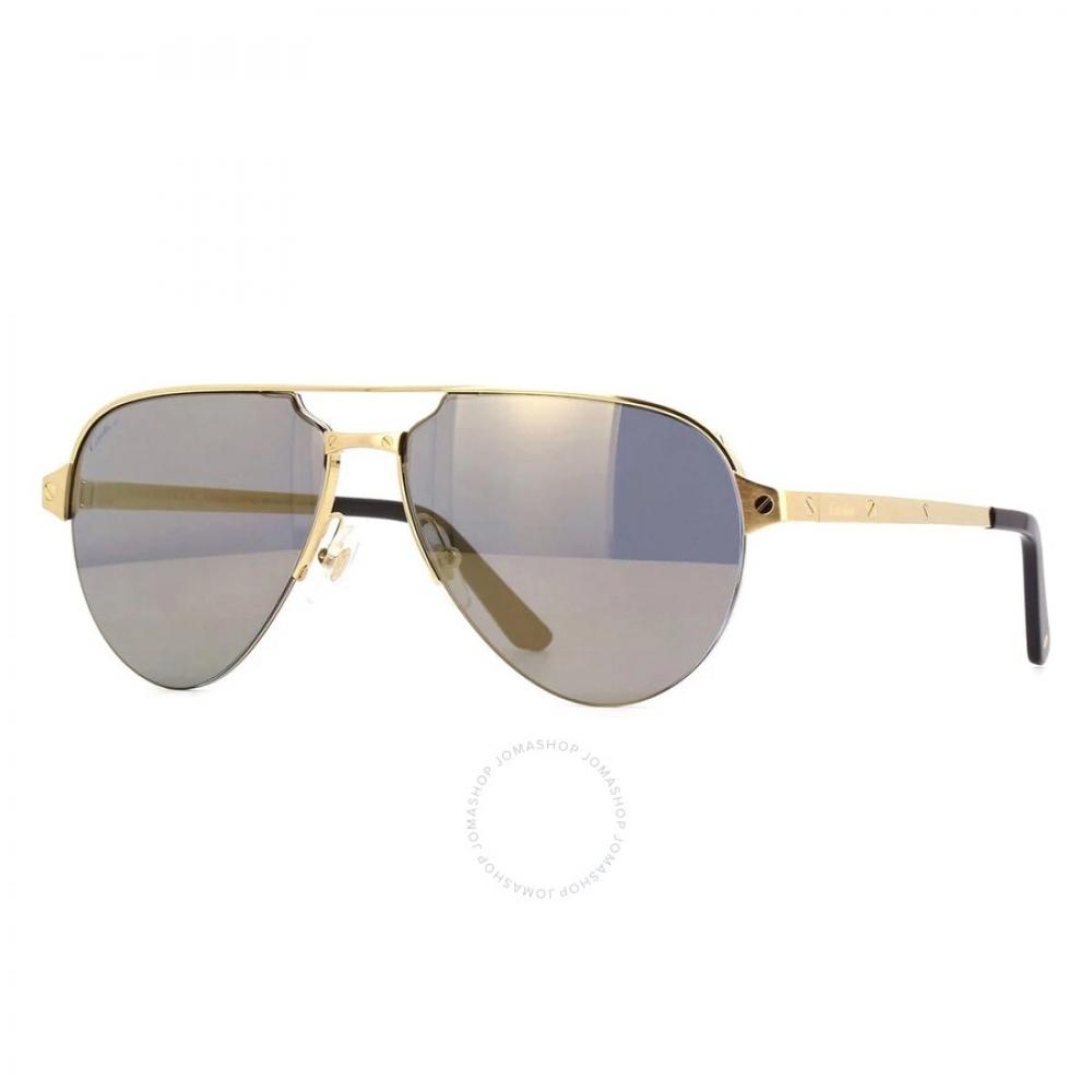 

Cartier SantoS De Cartier Grey Gold Mirror Pilot Men S SunglasSeS ct0386S 003 60