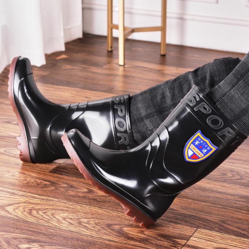 Heren Winter Mid-Kuit Fleece Gevoerde Regenlaarzen - Dik Katoen en Waterdicht