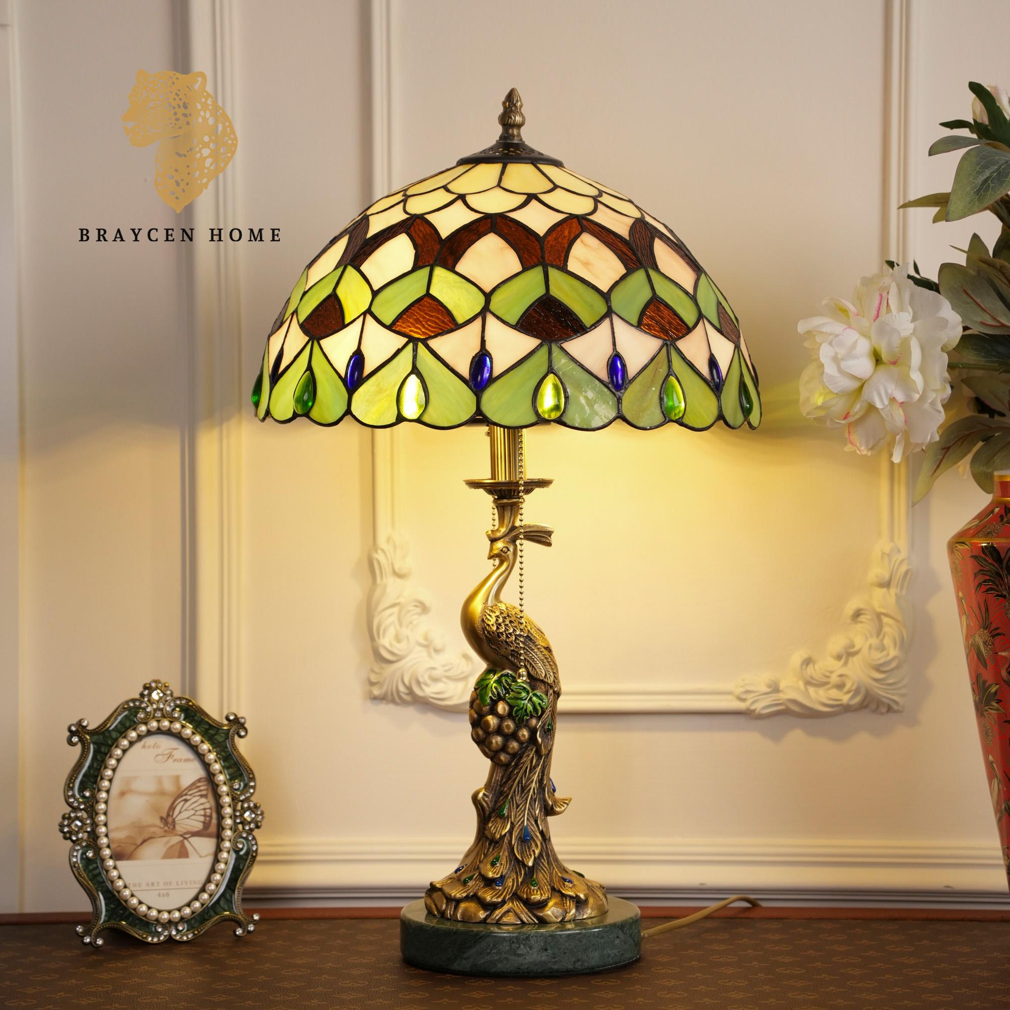 Vintage Desktop Ornament Glass and Brass Ornament Home Office School Decorations Desk Lamp Ornament Medium