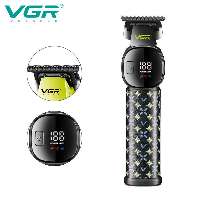 VGR V-185 Men's Hair Clipper Body Hair Trimmer USB Pusher Powerful with LED Intelligent Digital Display Pusher Home Razor Shaver Oil Head Clipper