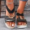 Women's Summer Wedge Sandals Elastic Strap Metal Decoration One Kick Women Sandalias Outdoor Daily Commute Sandalias De Mujer