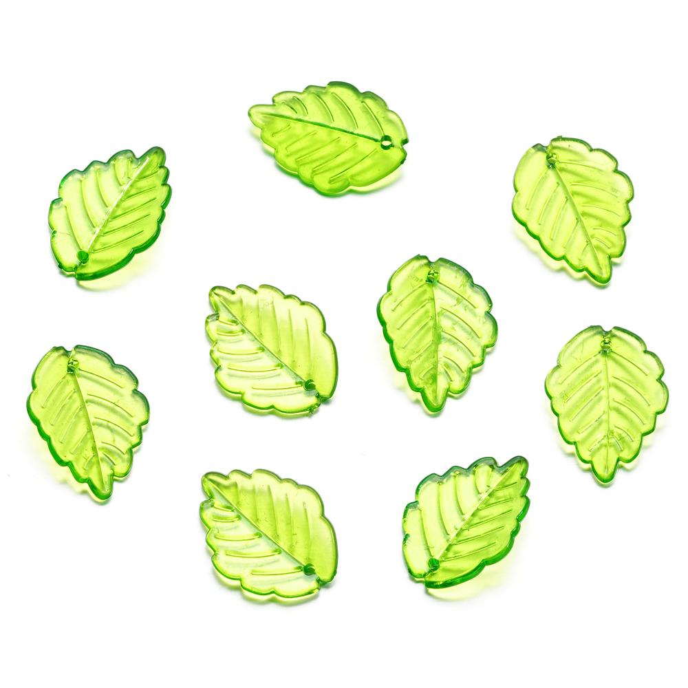 10-100pcs Green Acrylic Leaf Charms Leaves Beads Pendants For Diy Necklace Bracelet Earrings Jewelry Making Handmade Crafts